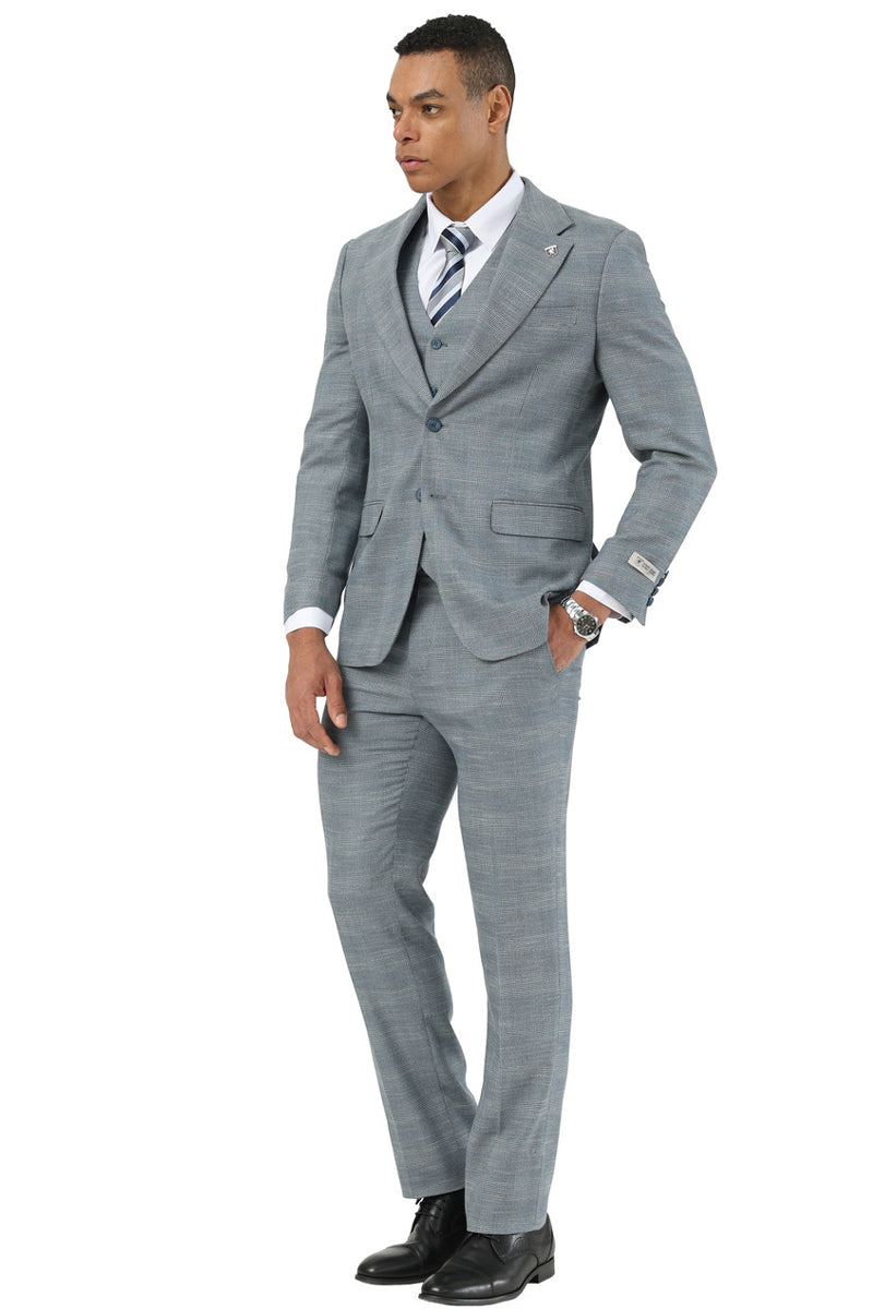 Stacy Adams Light Grey Sharkskin Business Suit