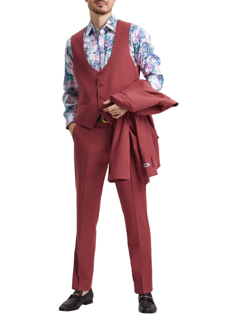Stacy Adams Coral 3 Piece Hybrid Fit Suit
