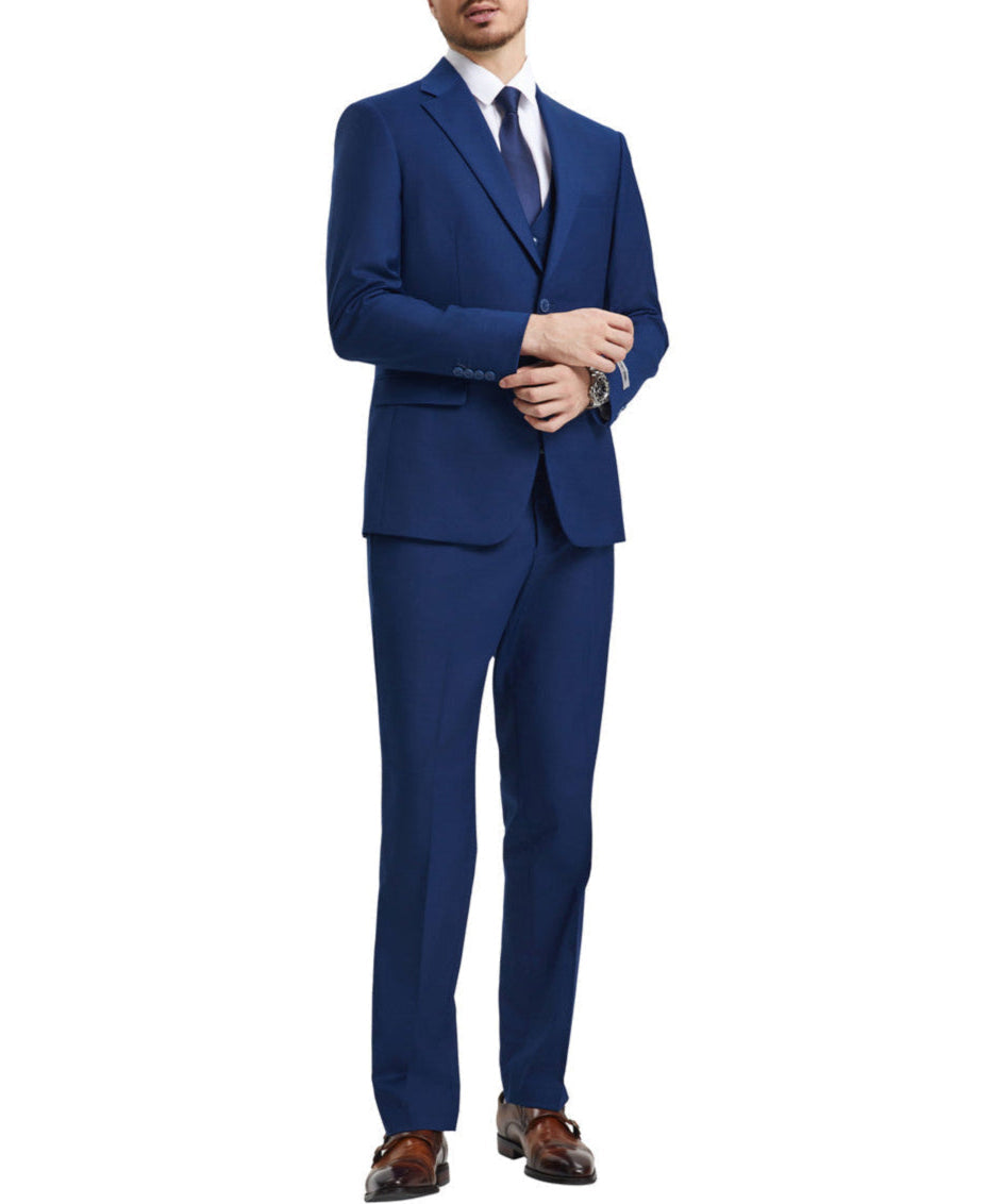 Stacy Adams 3 Piece Hybrid Fit Suit Indigo