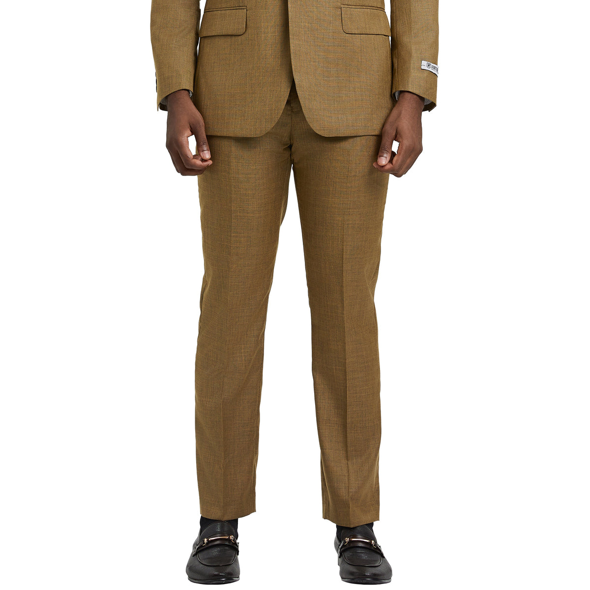 Men's Stacy Adams Sharkskin 3-Piece Suit - Oatmeal