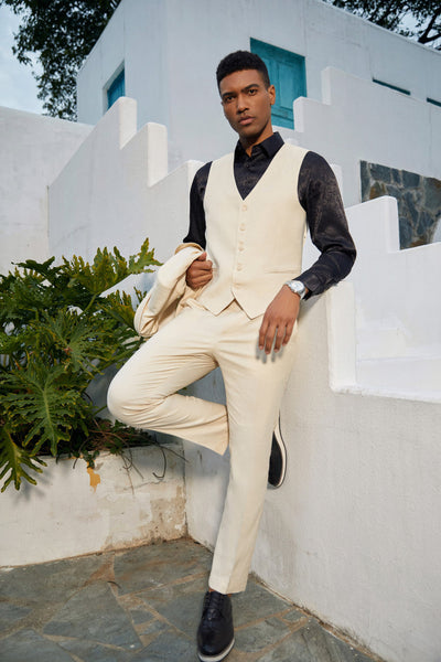 Mens-suit, 3pc, Solid By Stacy Adams - Tan