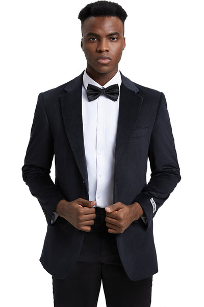 Stacy Adams Black Velvet Modern Fit Blazer