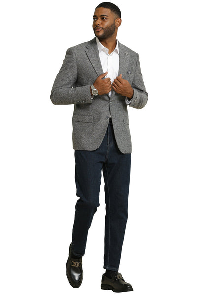 Stacy Adams Grey Tweed Professors Blazer for Men
