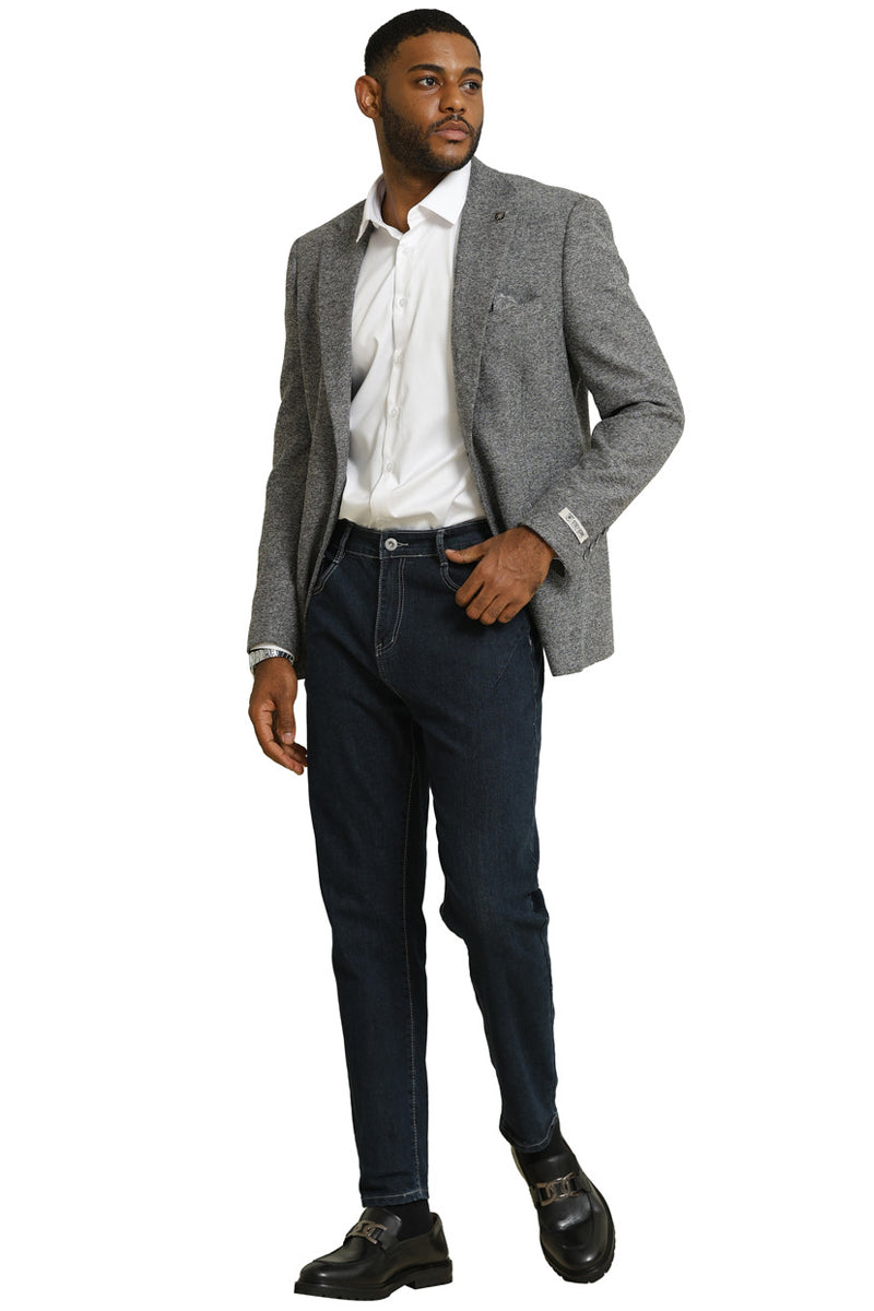 Stacy Adams Grey Tweed Professors Blazer for Men