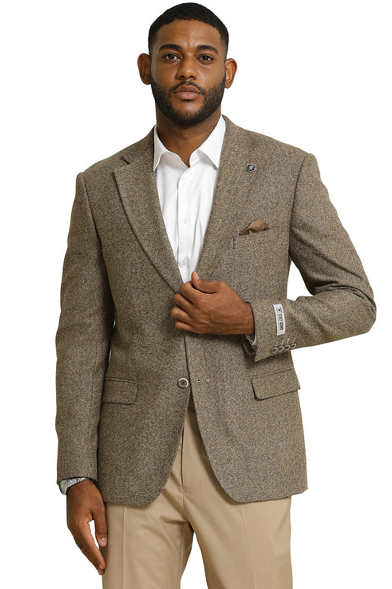 Stacy Adams Professors Tweed Blazer - Tan