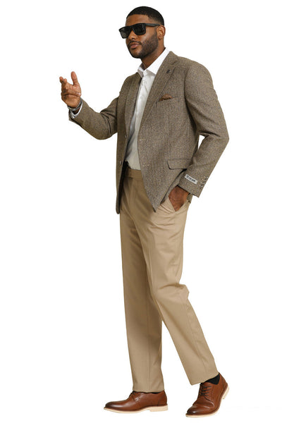 Stacy Adams Professors Tweed Blazer - Tan