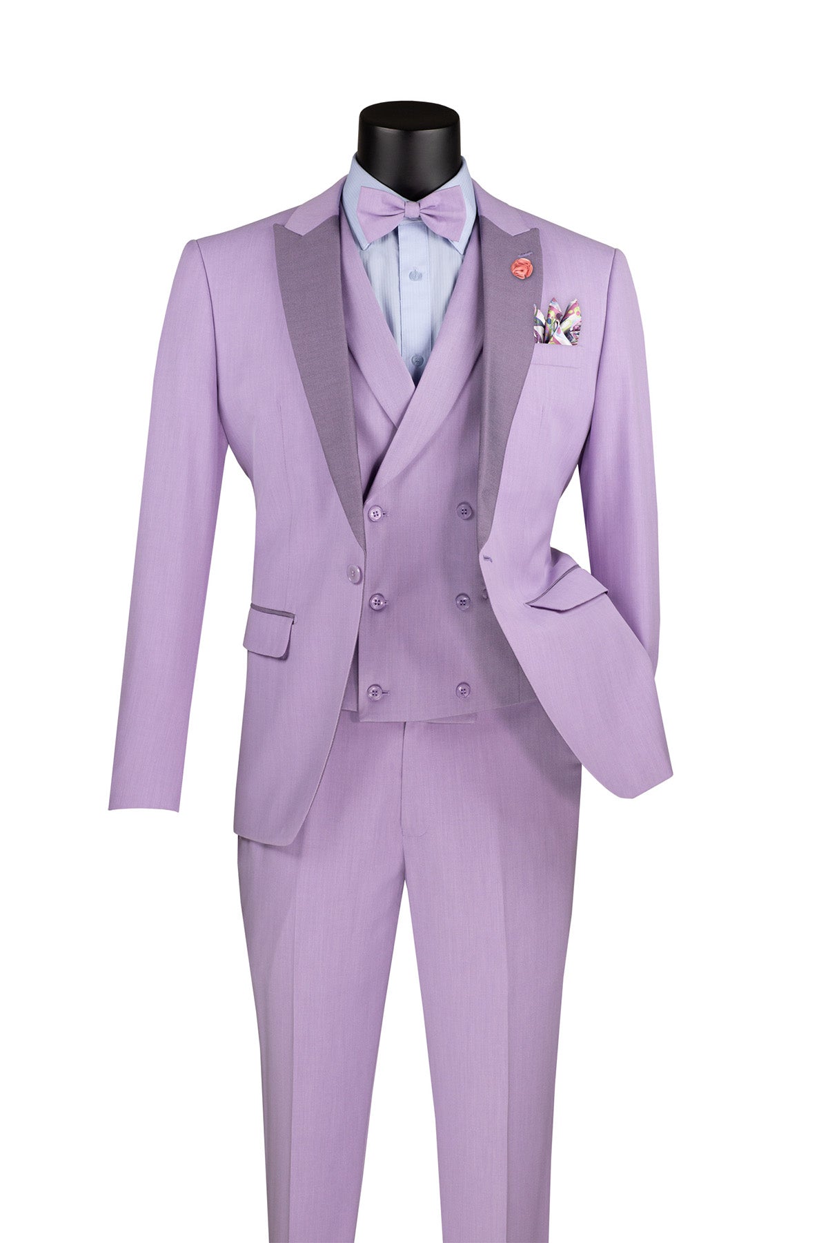 Lavender Slim Fit 3-Piece Tuxedo with Bow Tie