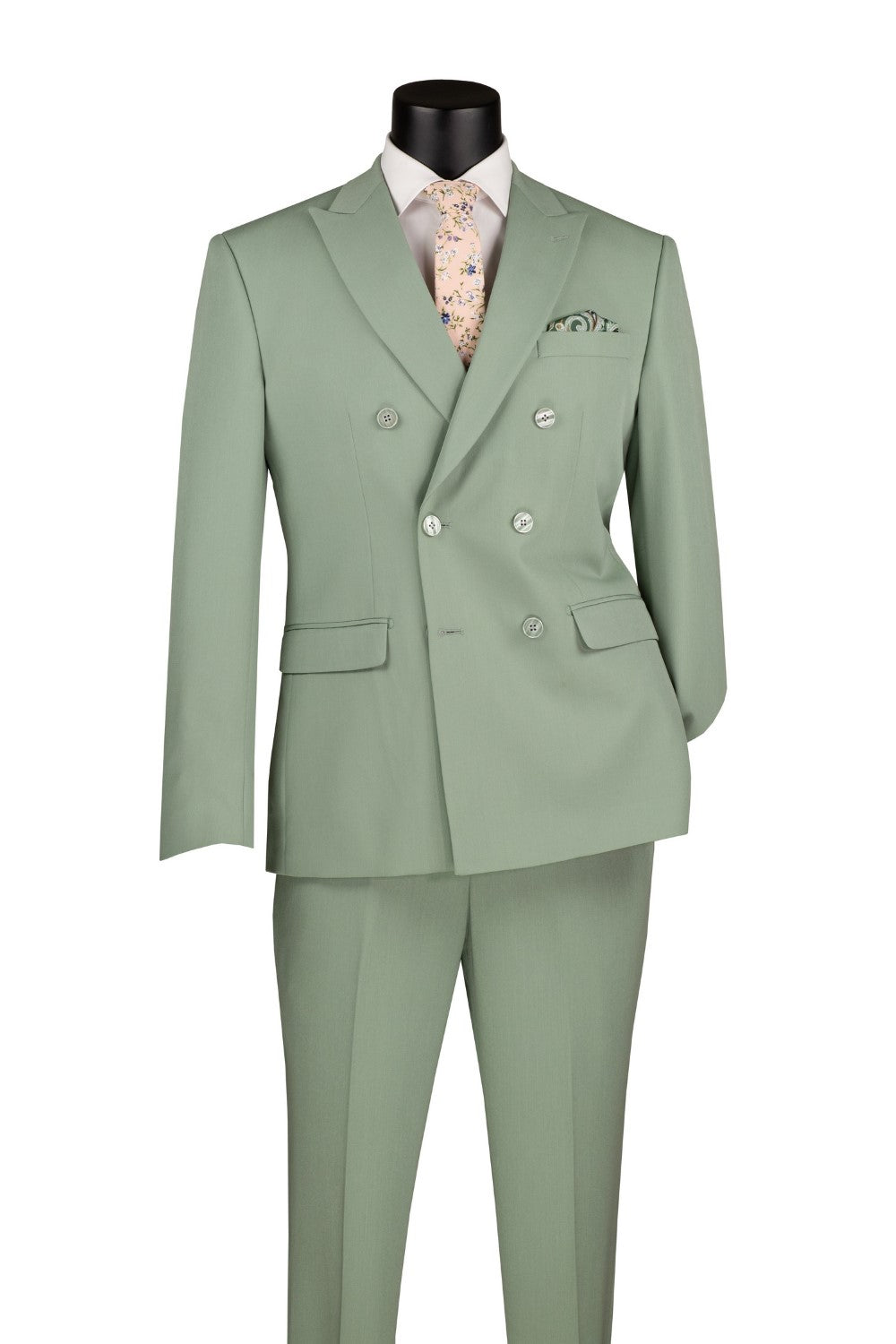 Sage Slim Fit Double Breasted Suit by Vinci