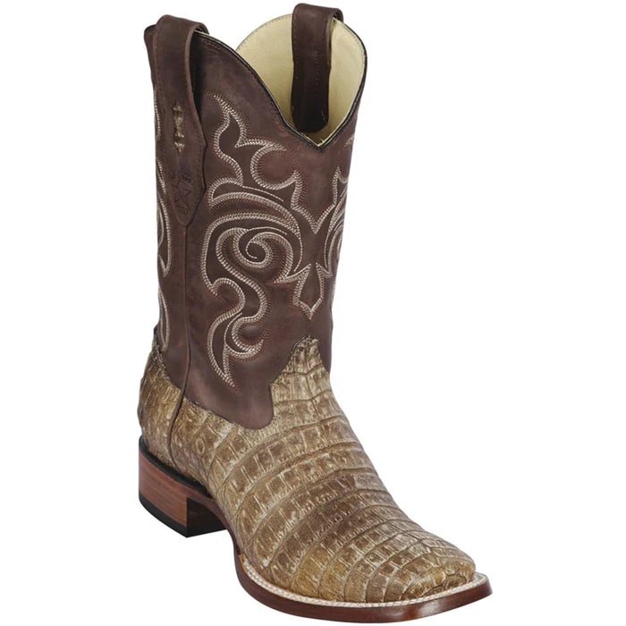 Sahara Stone Caiman Square Toe Cowboy Boots