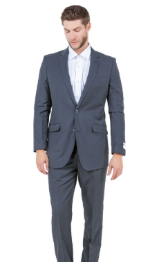 Gray Men's Wool Suit 2 Button 2pc Super 150's With Hand Pick Stitch Suit