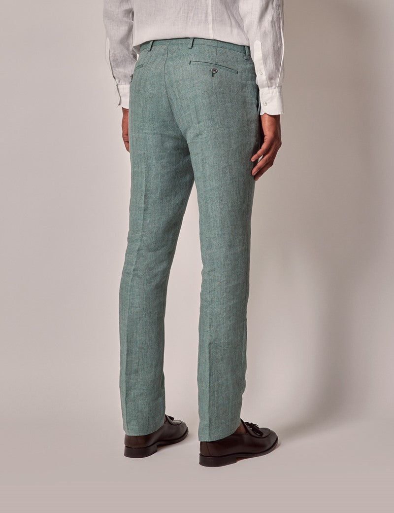 Men's Sea Green Linen Beach Wedding Suit