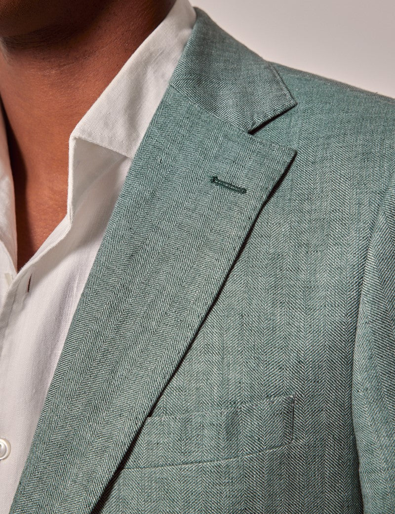Men's Sea Green Linen Beach Wedding Suit