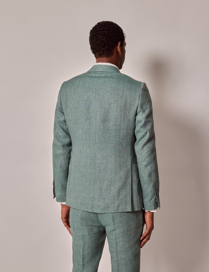 Men's Sea Green Linen Beach Wedding Suit