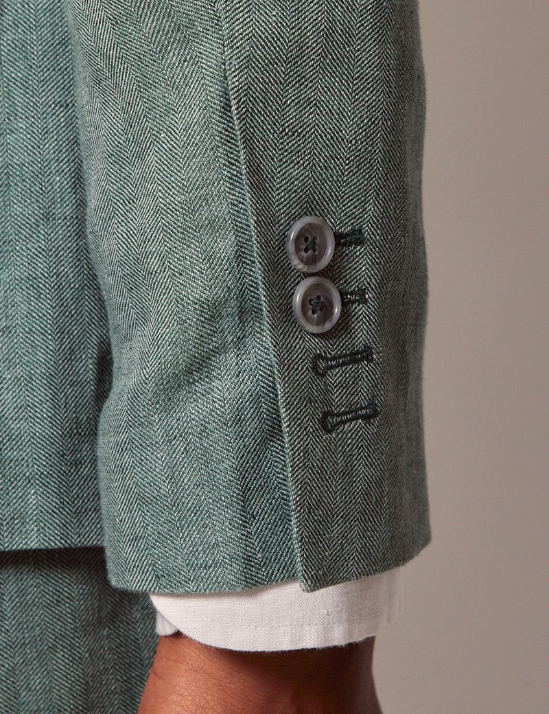 Men's Sea Green Linen Beach Wedding Suit