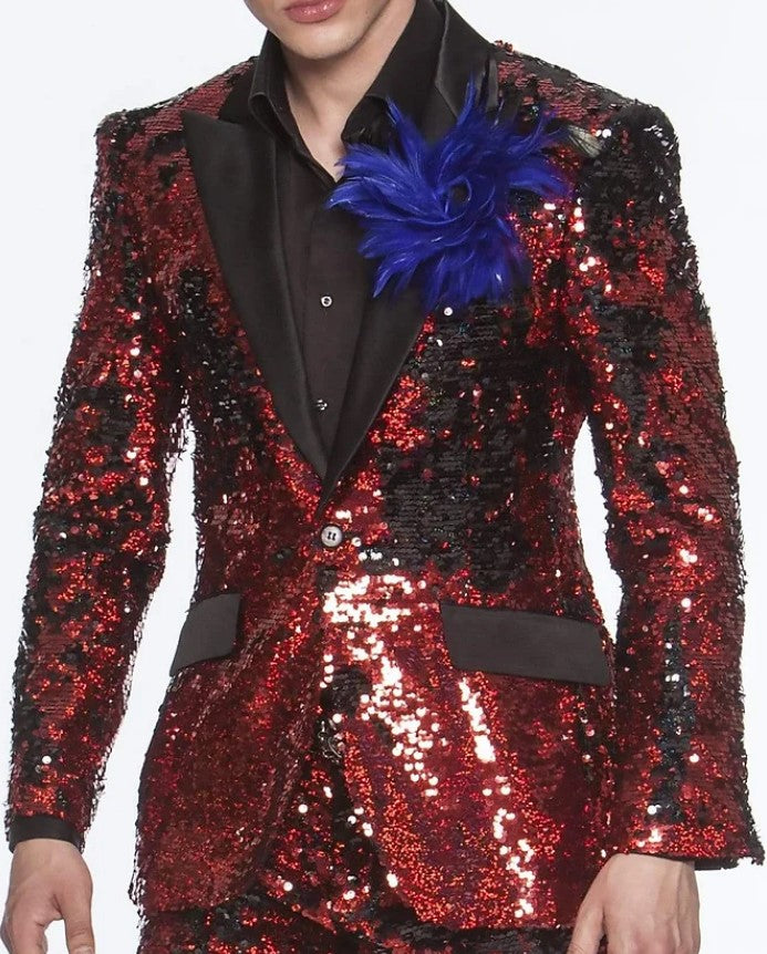 Sequin Shiny Stage Tuxedo - Metallic Finish