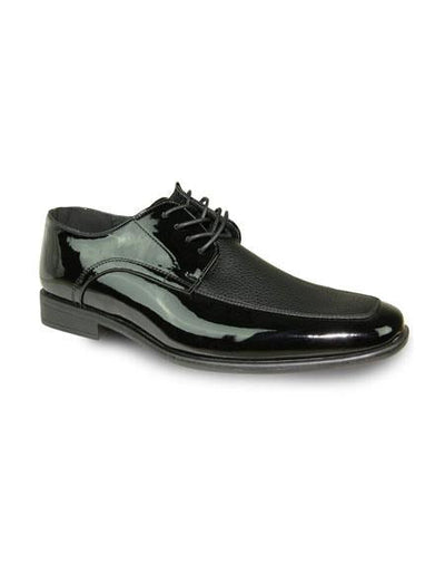 Men's Shiny Tuxedo Black Lace Up Textured Pattern Tuxedo Dress Shoe For Men Perfect for Wedding