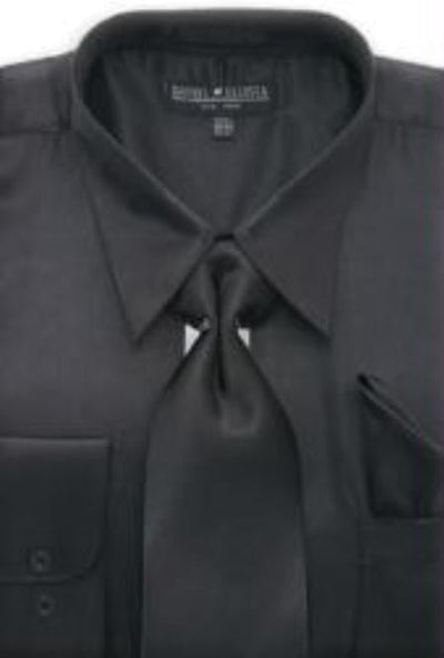 Fashion Cheap Priced Sale Black Shiny Silky Satin Men's Dress Cheap Priced Shirt Online Sale