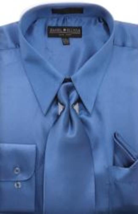 Fashion Cheap Priced Sale Royal Blue Shiny Silky Satin Men's Dress Cheap Priced Shirt Online Sale