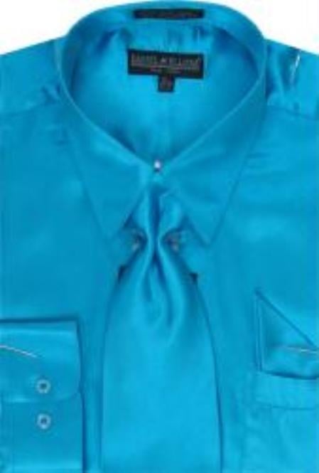 Fashion Cheap Priced Sale Turquiose Shiny Silky Satin Men's Dress Cheap Priced Shirt Online Sale
