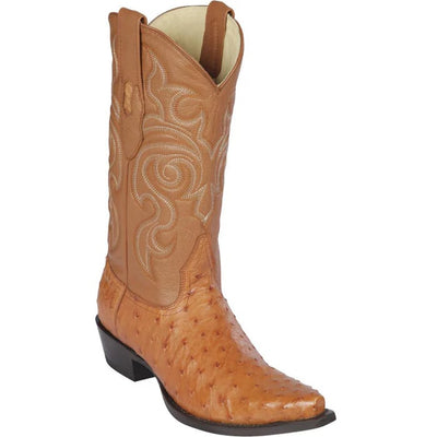 Los Altos Honey Ostrich Snip Toe Cowboy Boots