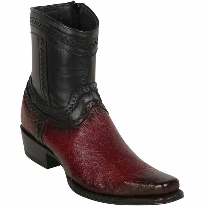 Burgundy Smooth Ostrich Short Cowboy Boot