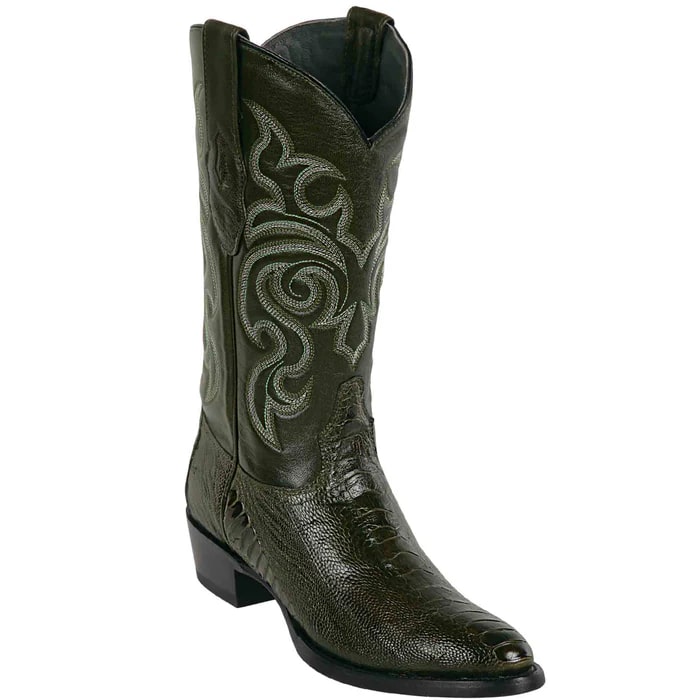 Los Altos Ostrich Leg Olive Cowboy Boots