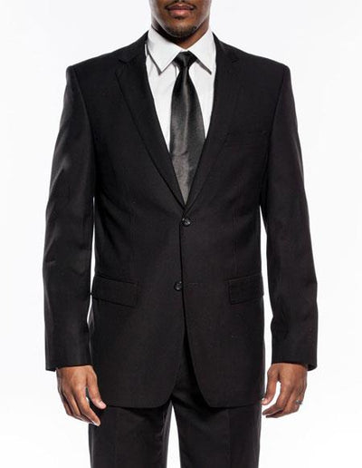 Men's black slim fit wedding prom suit with pick stitching