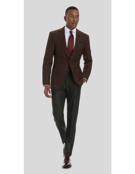 Men's Brown 2 Button Solid Pattern Cheap Priced Designer Fashion Dress Casual Blazer For Men On Sale Blazer