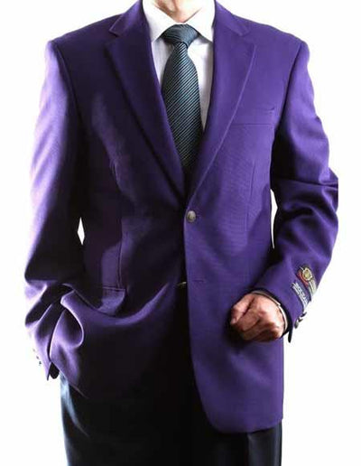 Men's Egg Plant 2 Buttons Big & Tall No Vent Sport Coat