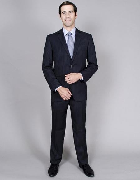 Giorgio Fiorelli Double-Breast Black Stripe Suit