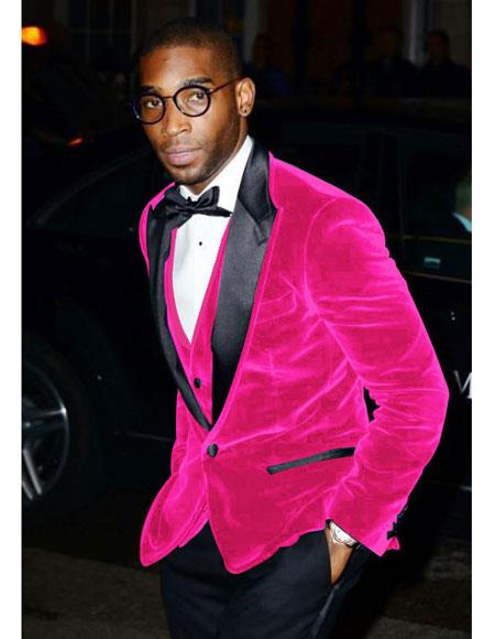 Fuchsia Wedding Prom Best Fashio Suits Men's blazer