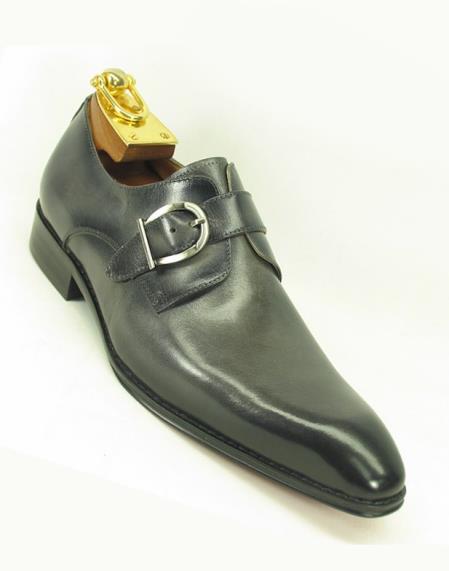 Men's Gray Slip On Side Single Buckle Style Fashionable Carrucci Shoes
