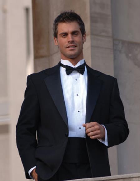 Fitted Slim Fitc Cut Designer 1 Button Notch Tuxedo Flat Front no Pleated Pants