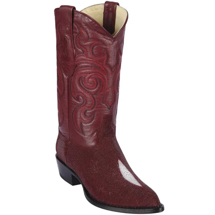 J Toe Stingray Dress Cowboy Boots Burgundy