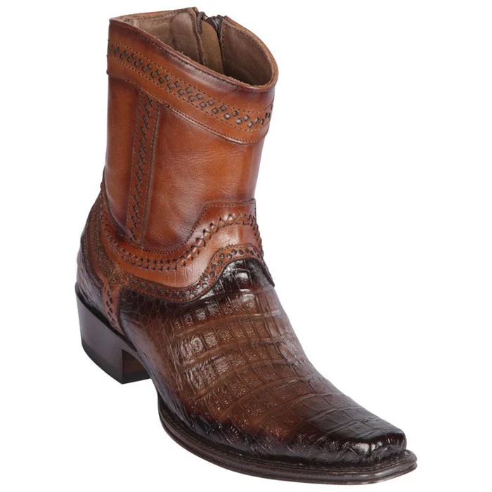 Men's Brown Caiman European Square Toe Boot
