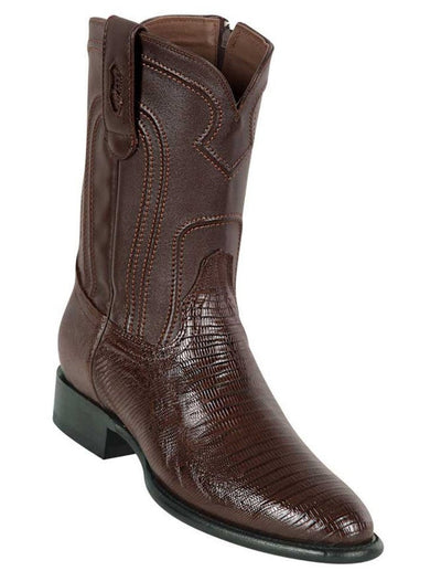 Men's Lizard Teju Leather Brown Roper Boots