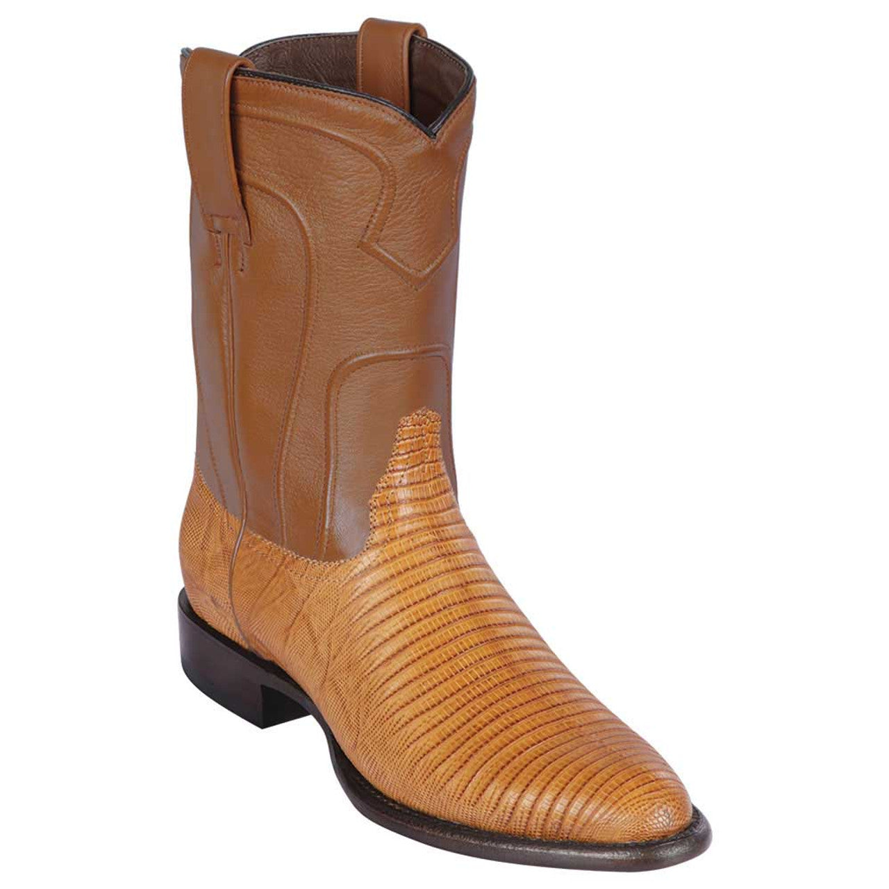Lizard Teju Skin Roper Round Toe Boots