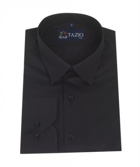 Affordable Clearance Cheap Mens Dress Shirt Sale Online Trendy - Slim Fit - Black Men's Dress Shirt