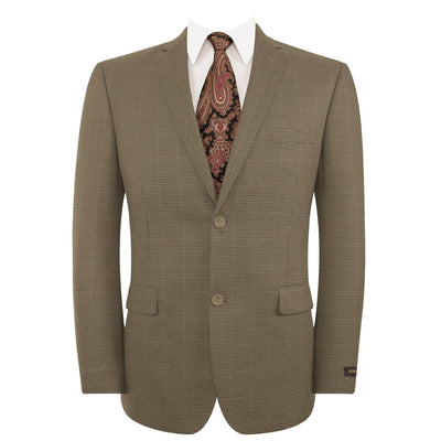 Men’s Slim Fit Two-Button Light Brown Blazer