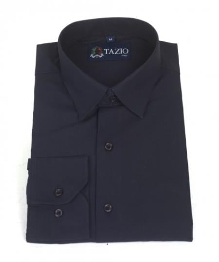 Affordable Clearance Cheap Mens Dress Shirt Sale Online Trendy - Slim Fit Navy Men's Dress Shirt