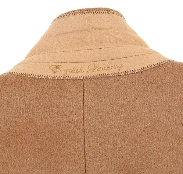 Slim Fit Camel Wool Blend Overcoat