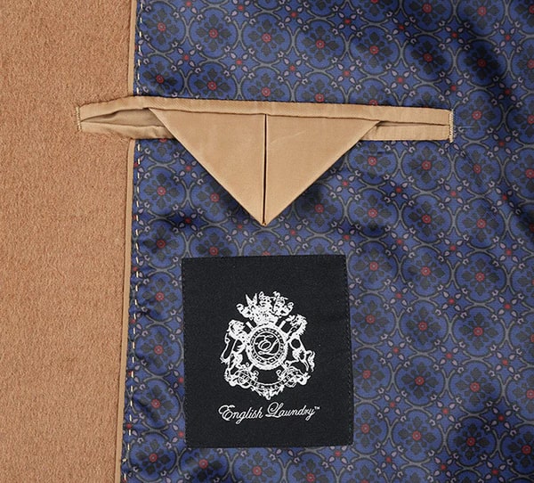 Slim Fit Camel Wool Blend Overcoat