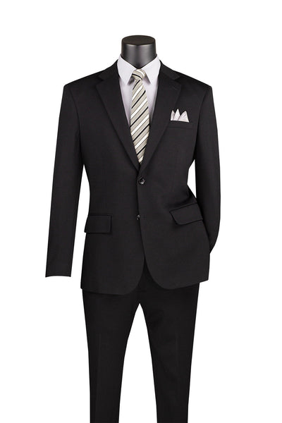 Slim Fit Black Stretch 2 Piece Suit
