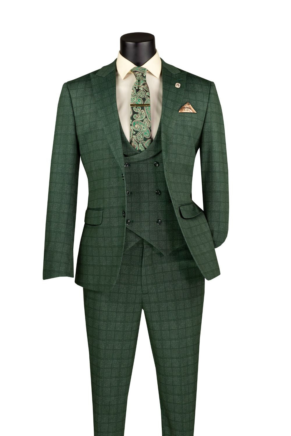 Green Slim Fit 3 Piece Stretch Suit