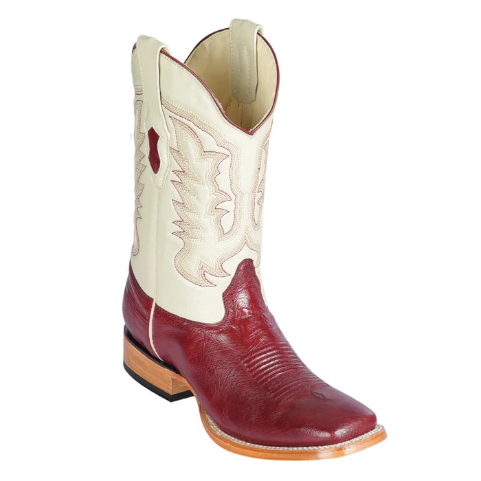 Smooth Ostrich Burgundy Cowboy Boots by Los Altos