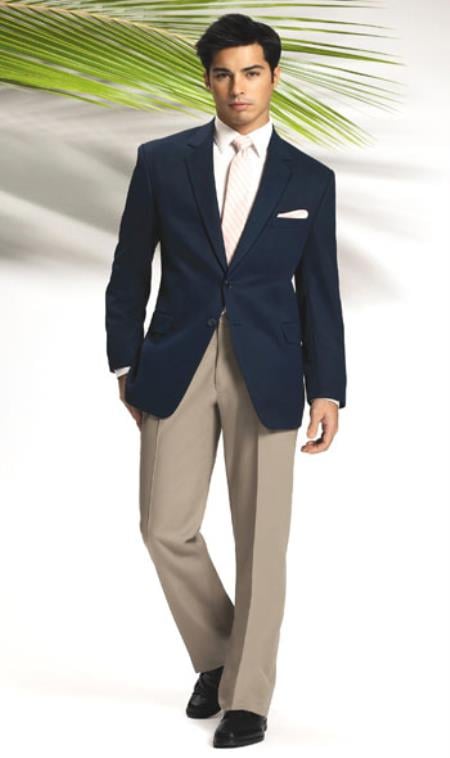 Men's Solid Dark Navy Blue 2 Button Suit main image 1