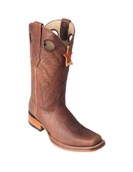 Men's Los Altos Boots Square Toe Grisly Honey Dress Cowboy Boot Cheap Priced For Sale Online With Saddle Rubber Sole Handmade