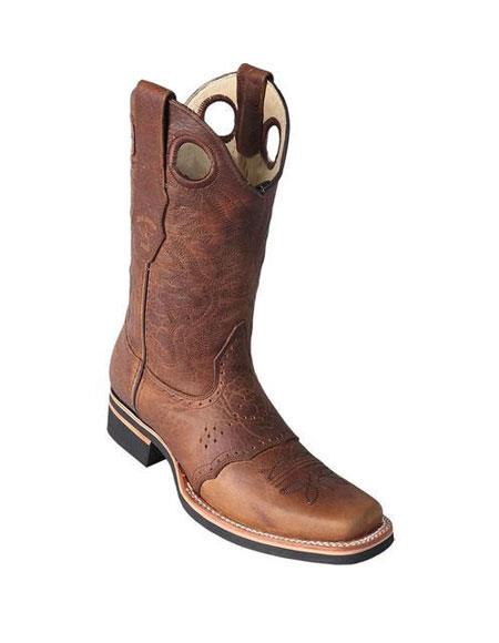Men's Los Altos Boots Square Toe Dress Cowboy Boot Cheap Priced For Sale Online Honey With Saddle Rubber Sole Handmade