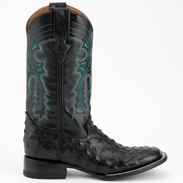 Ferrini Full Quill Ostrich Square Toe Boot