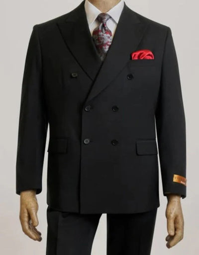 Black Modern Fit Peak Lapel 3 Piece Suit